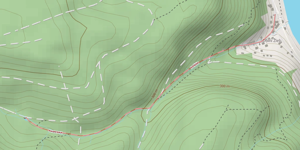 Map of the trail for Kamenka