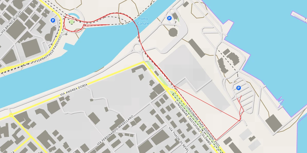 Map of the trail for Porto Canale