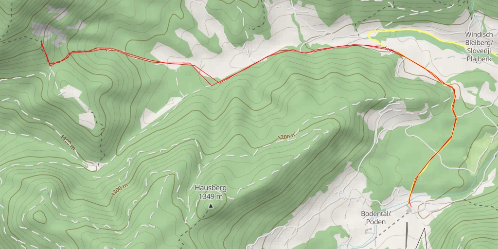 Map of the trail for Sinacher Gupf/Psinjski vrh