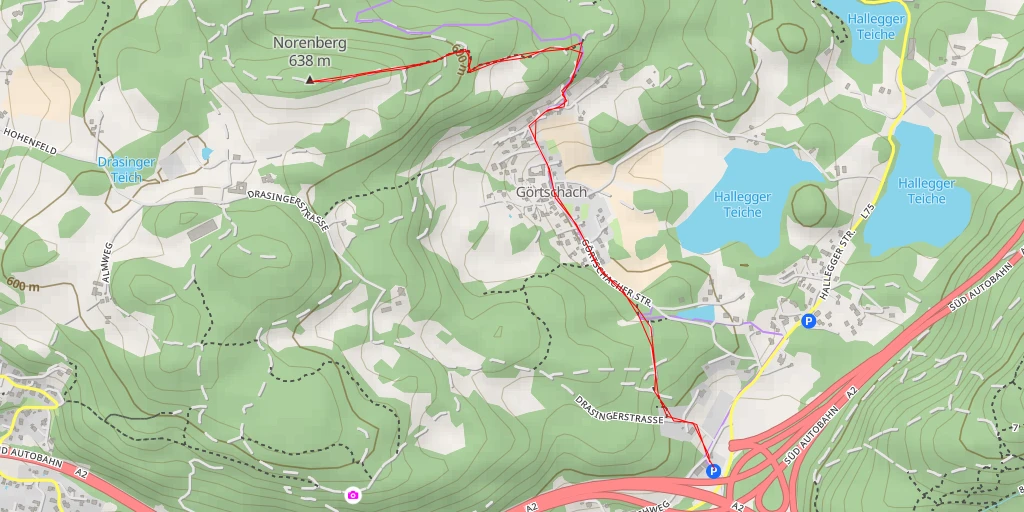 Map of the trail for Norenberg