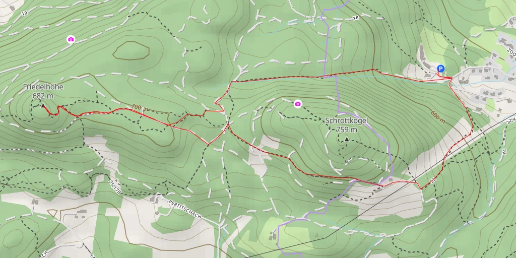 Carte de l'itinéraire :  Friedelhöhe