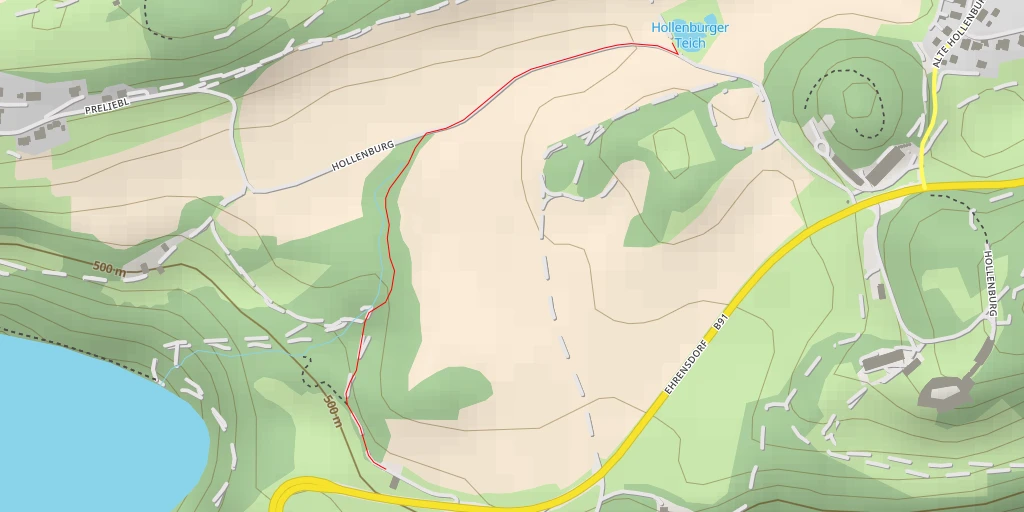 Map of the trail for Hollenburger Teich