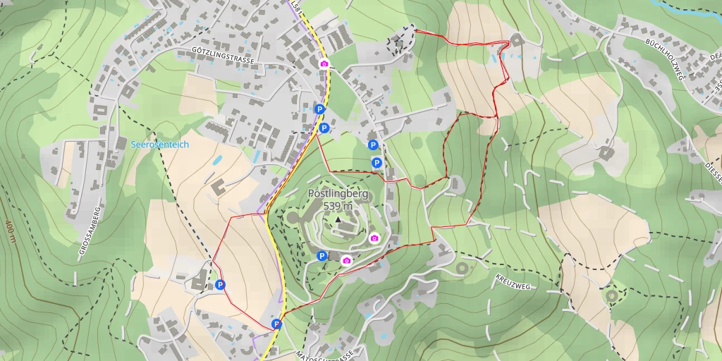 Map of the trail for Brandstetterweg 17 - Brandstetterweg - Linz