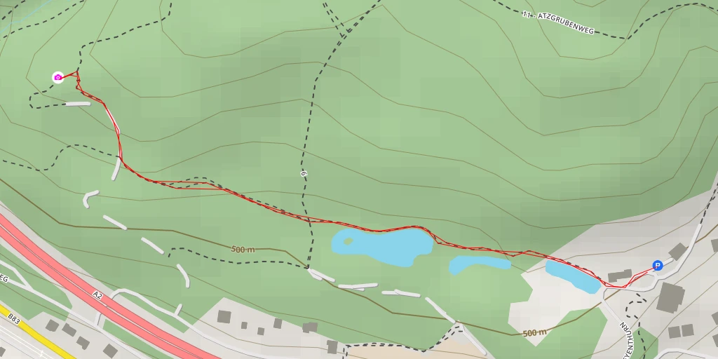 Map of the trail for Zillhöhe