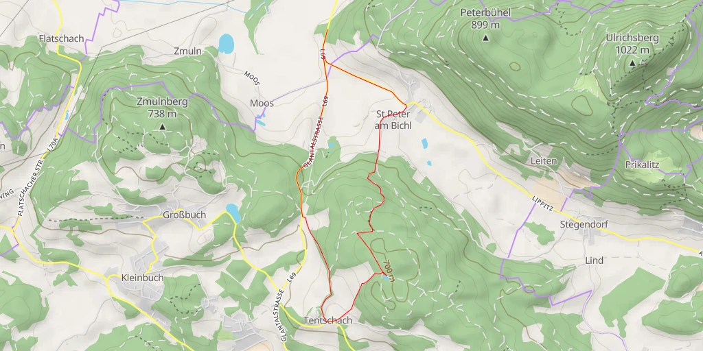 Map of the trail for St.-Peter am Bichl - Klagenfurt am Wörthersee