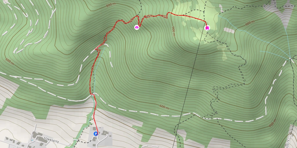 Map of the trail for Mollner Hütte