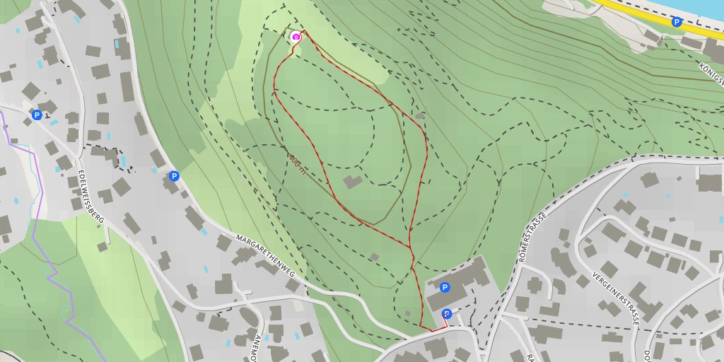 Map of the trail for Franz-Josefs-Warte