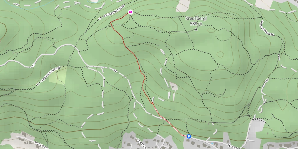 Map of the trail for 11 - Atzgrubenweg - Klagenfurt