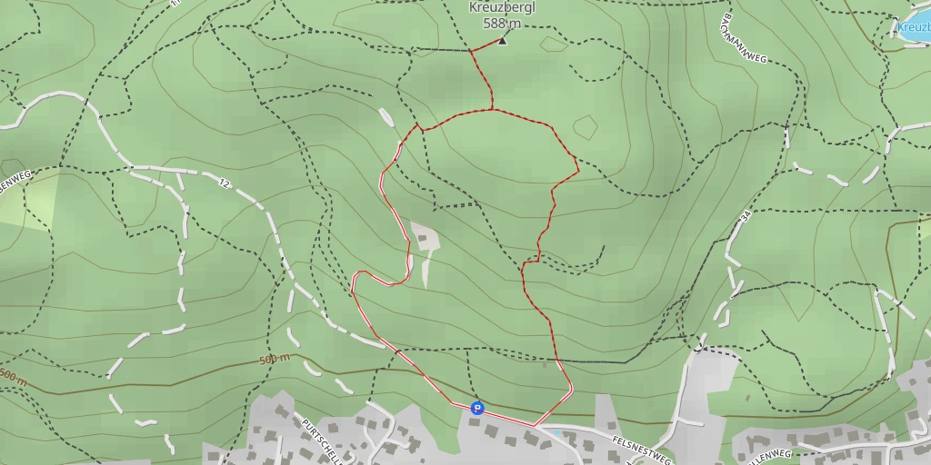 Map of the trail for Kreuzbergl