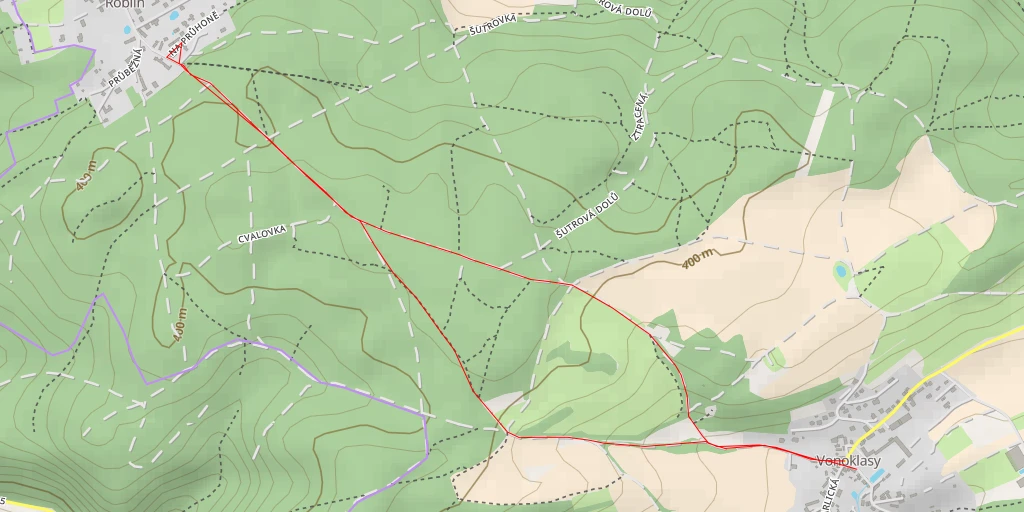 Map of the trail for Na Průhoně