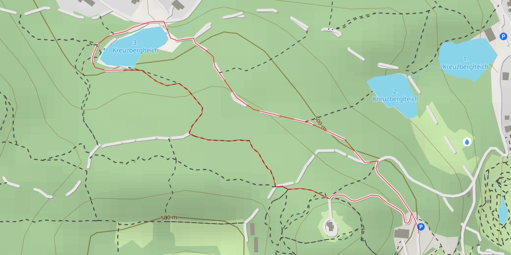 Map of the trail for 3. Kreuzberglteich