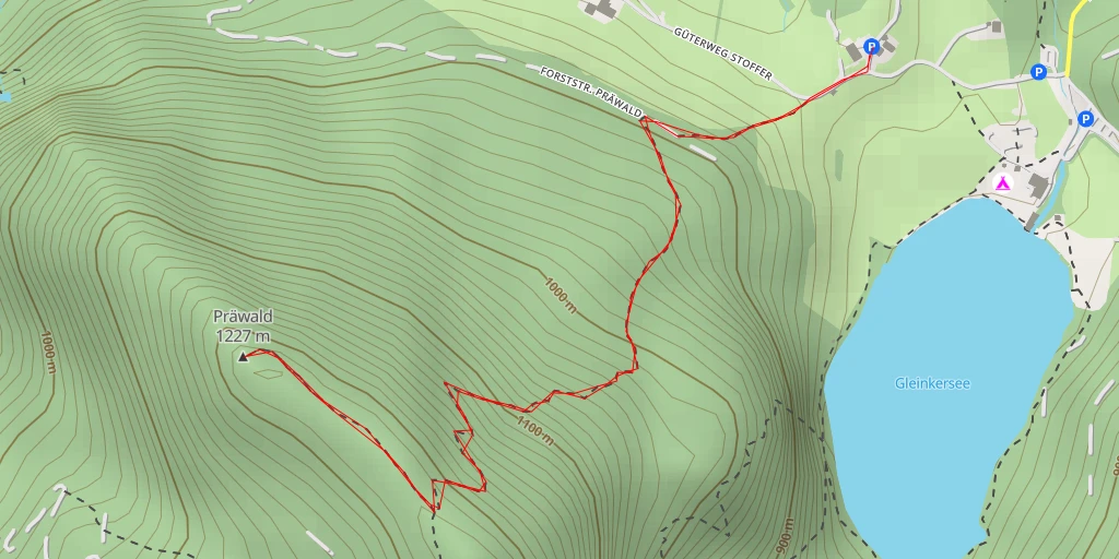 Map of the trail for Präwald