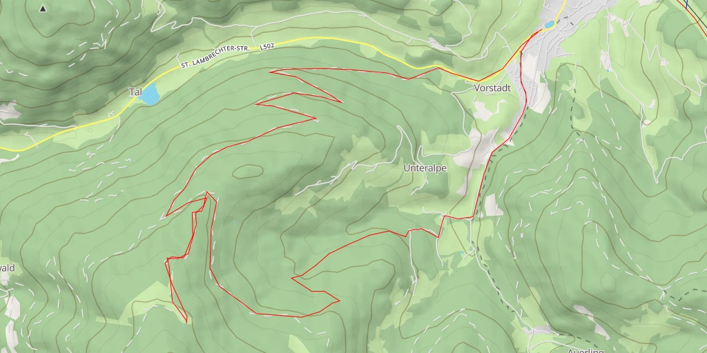 Map of the trail for Kuhalm Jagdhütte