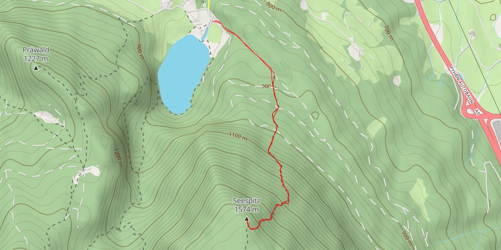 Map of the trail for Seespitz