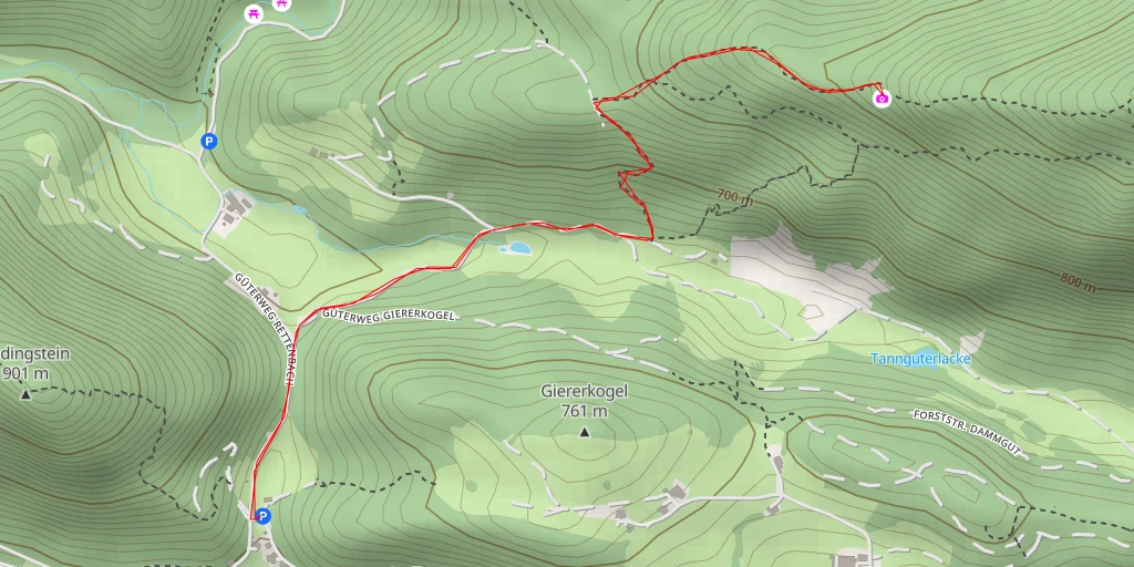 Map of the trail for Gamskögerl