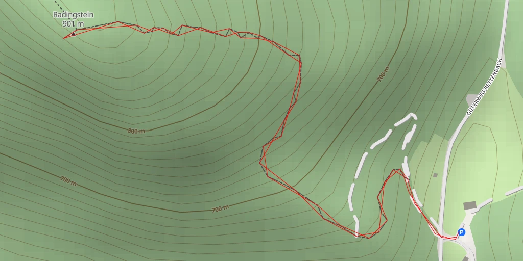 Map of the trail for Radingberg