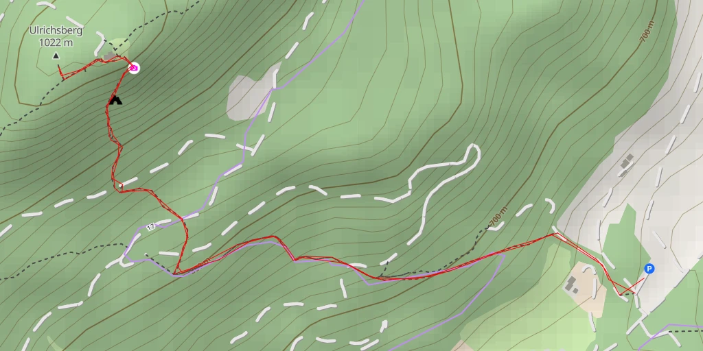 Map of the trail for Ulrichsberg