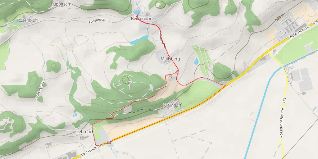 Map of the trail for Rosenbichl