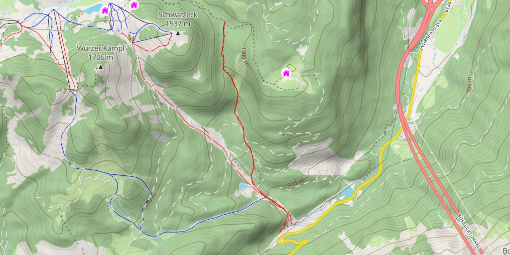 Map of the trail for Schwarzlacke