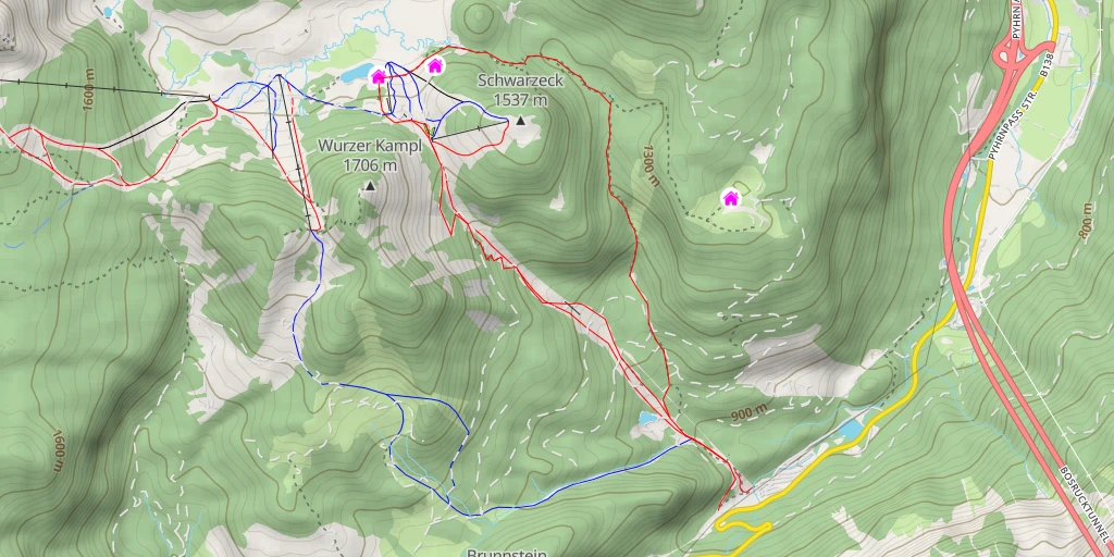 Carte de l'itinéraire :  Linzer Haus / Wurzeralm