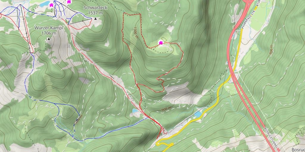 Map of the trail for Schmiedalm