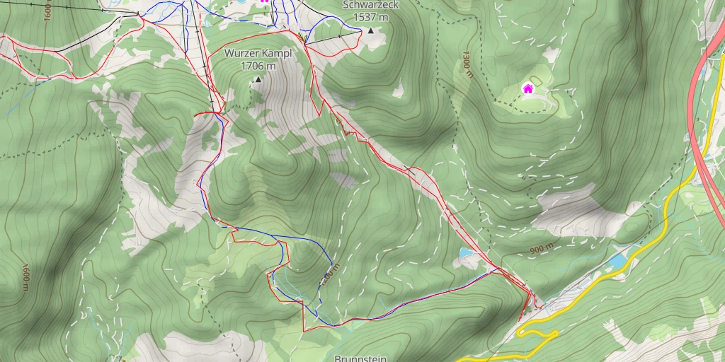 Map of the trail for Gscheidriedel