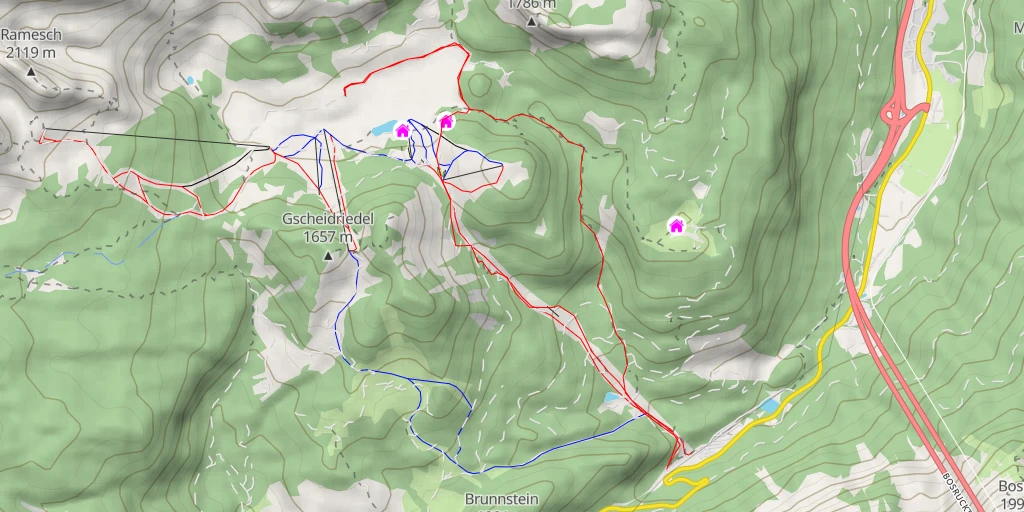 Map of the trail for Singletrail Wurzeralm