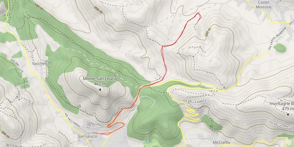 Map of the trail for orlo della Comola grande