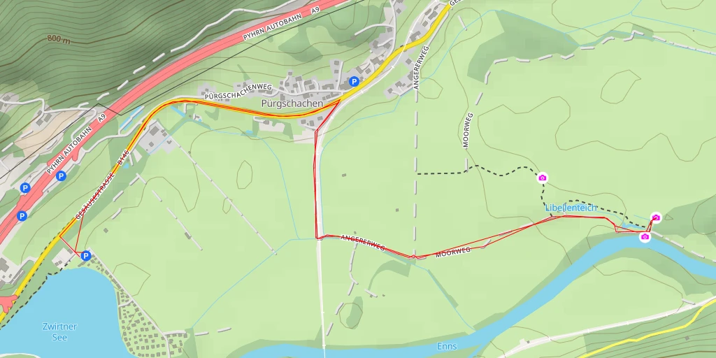 Map of the trail for Moor-Turm