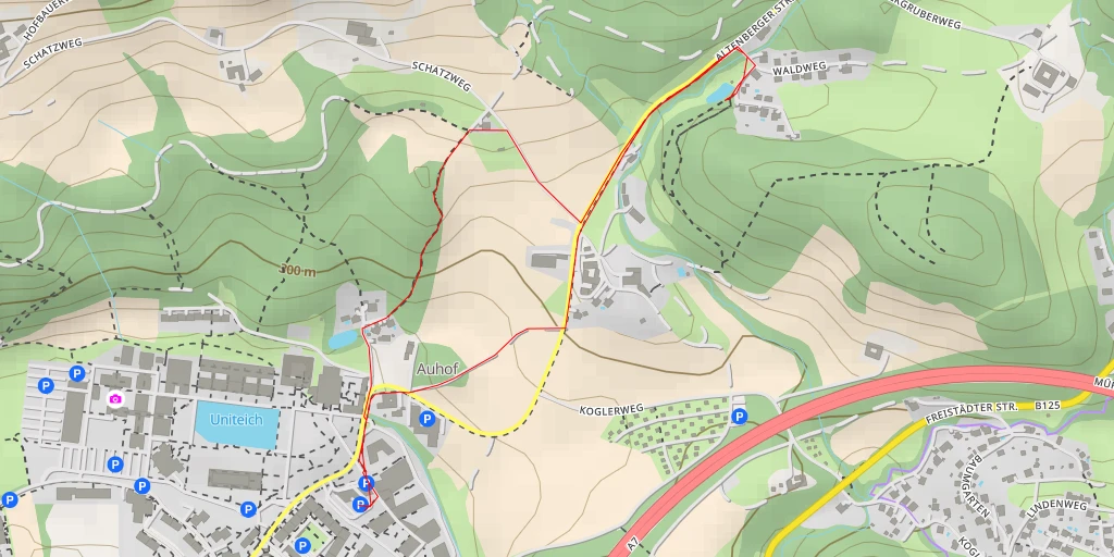 Map of the trail for Erlenweg - Linz