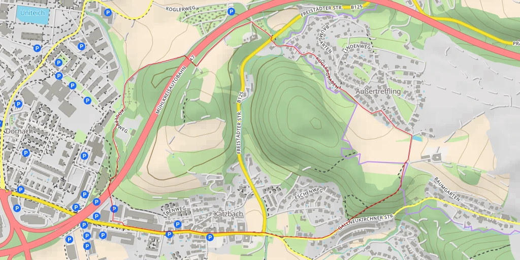 Map of the trail for Baumgarten