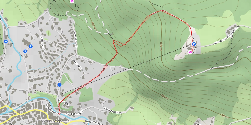 Map of the trail for Aussichtsturm Wurbauerkogel