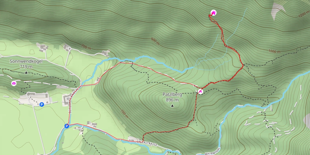 Map of the trail for Schürhütte