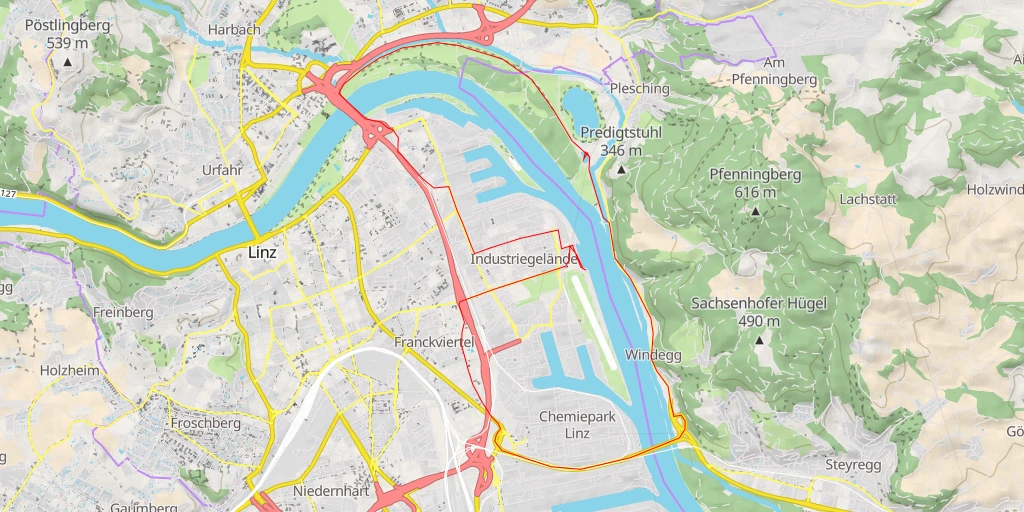 Carte de l'itinéraire :  Donauradweg - Donauradweg