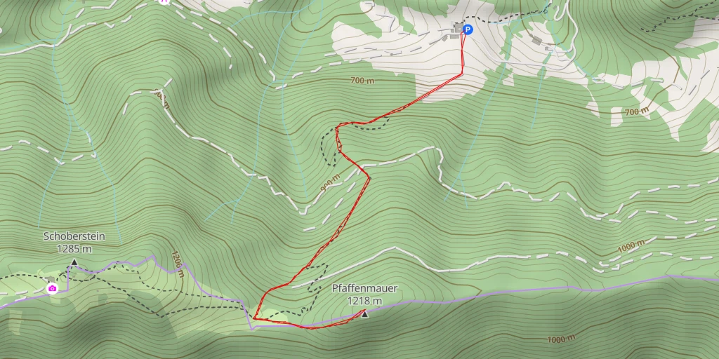 Map of the trail for Pfaffenmauer