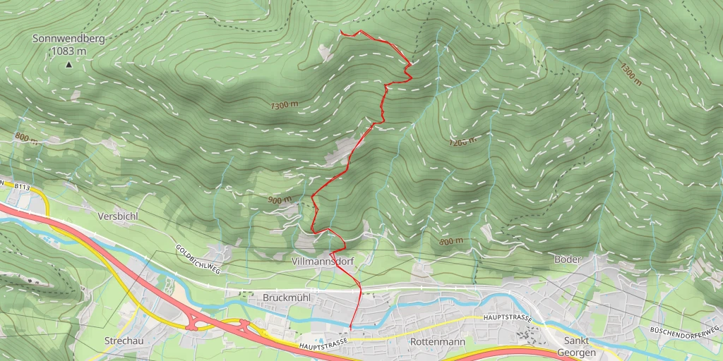 Carte de l'itinéraire :  Gföllnerweg