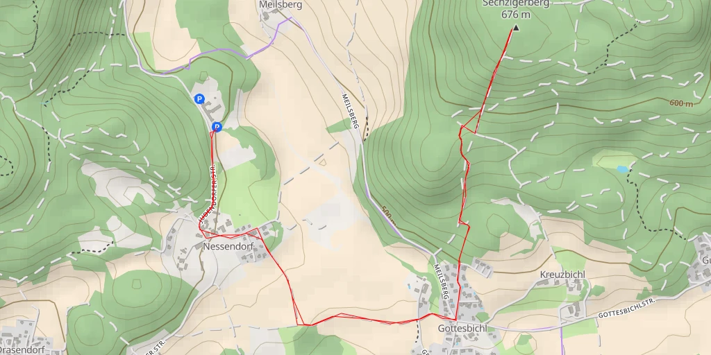 Map of the trail for Sechzigerberg