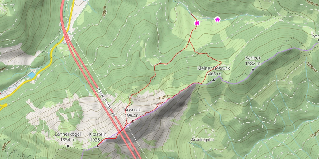 Map of the trail for Kitzstein