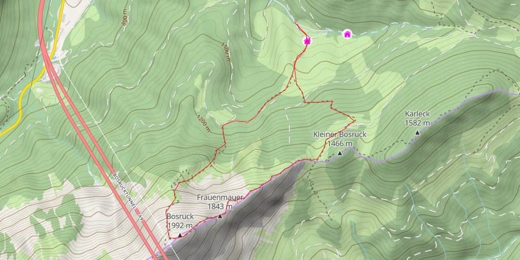 Map of the trail for Bosruck