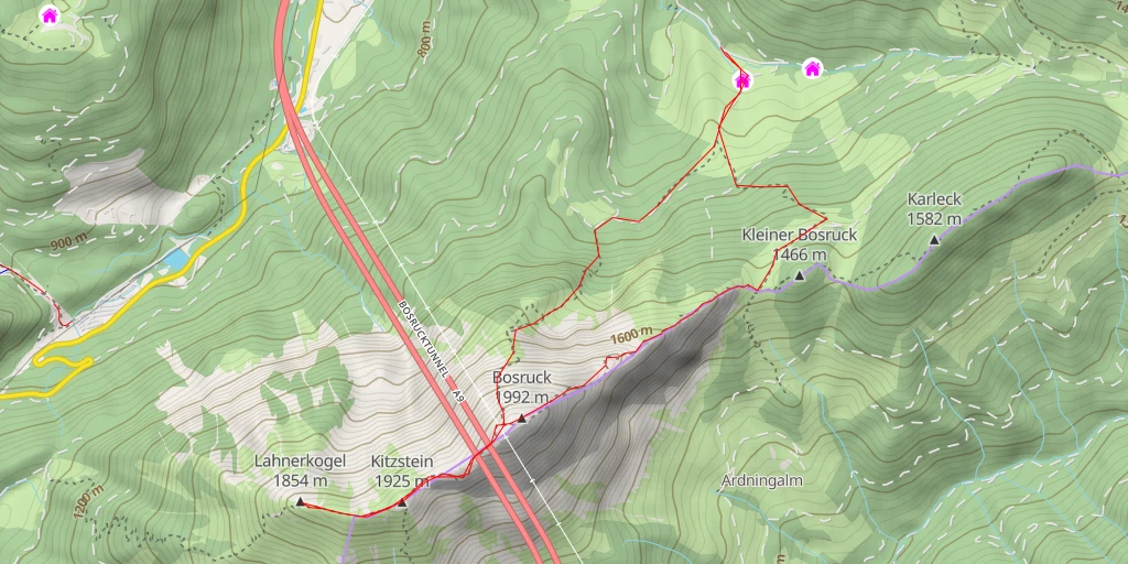 Map of the trail for Lahnerkogel