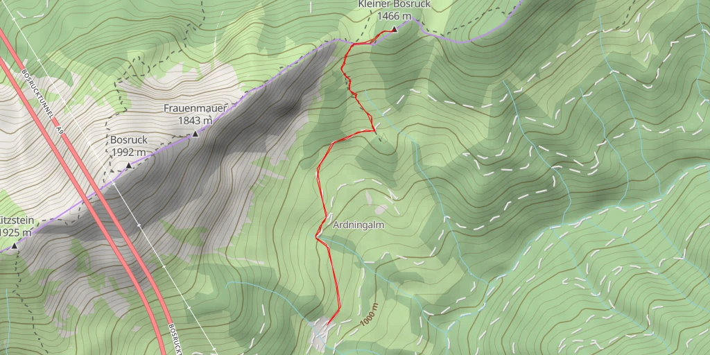 Map of the trail for Kleiner Bosruck