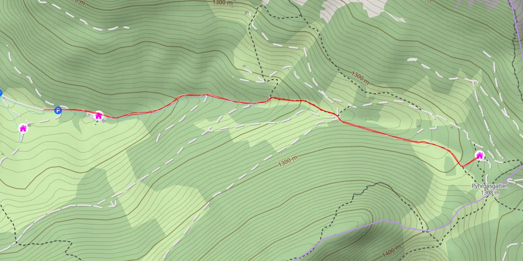 Map of the trail for Rohrauer Haus