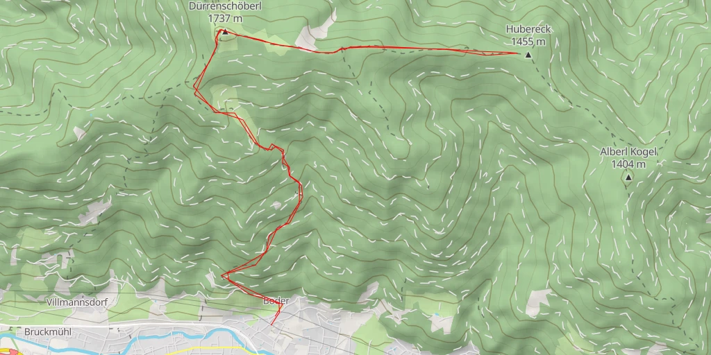 Map of the trail for Hubereck