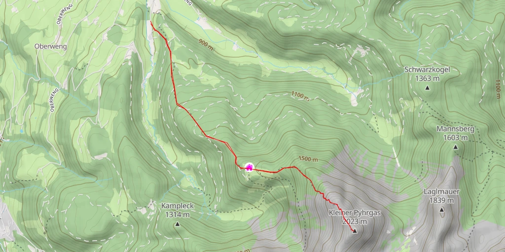 Carte de l'itinéraire :  Kleiner Pyhrgas