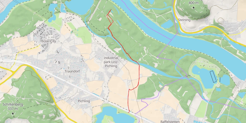 Carte de l'itinéraire :  Donauradweg