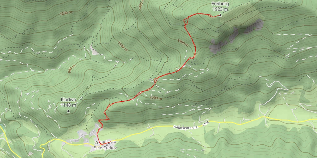 Map of the trail for Freiberg