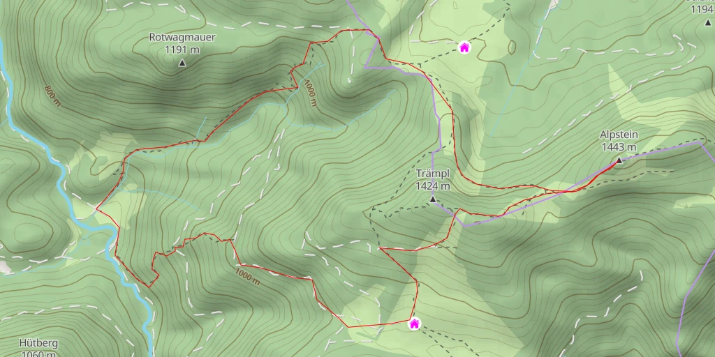 Map of the trail for Alpstein