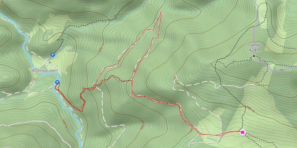 Map of the trail for Schaumbergalm