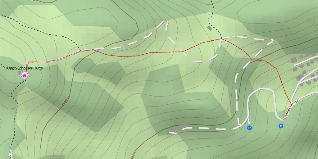 Map of the trail for Anton-Schosser-Hütte