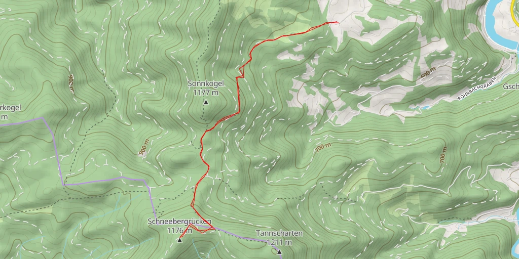 Map of the trail for Schneebergrücken